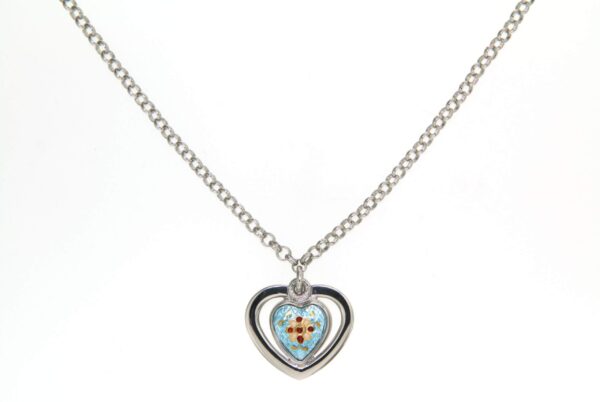Collier email coeur petit modele bleu ciel