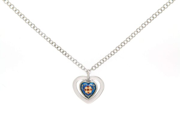 Collier email coeur petit modele bleu electrique