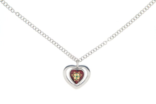 Collier email coeur petit modele rouge