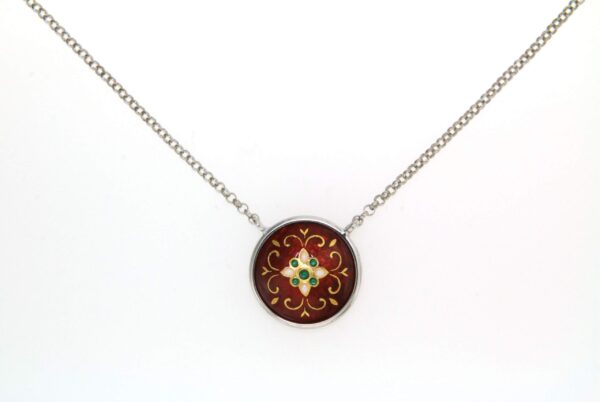 Collier email rond bombe rouge