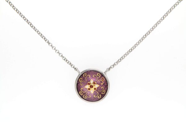 Collier email rond bombe violet lilas