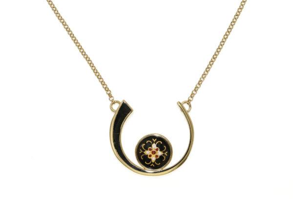 Collier motif croissant de lune noir