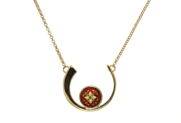 Collier motif croissant de lune rouge