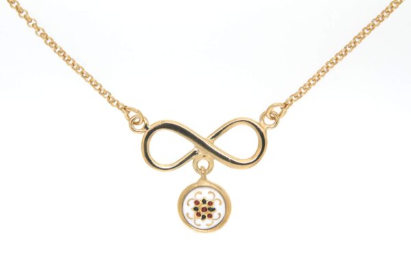 Collier motif infini blanc