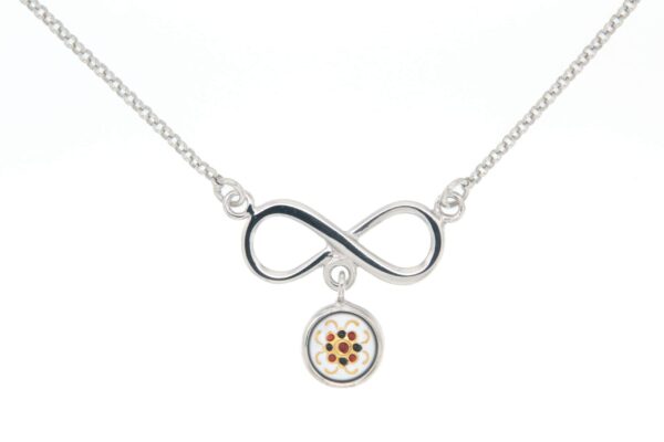 Collier motif infini blanc