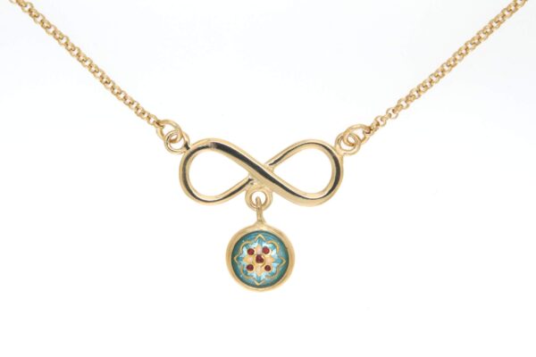 Collier motif infini bleu ciel