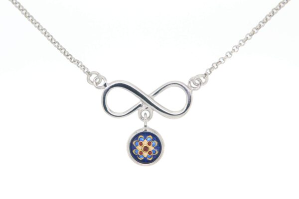 Collier motif infini bleu de bresse