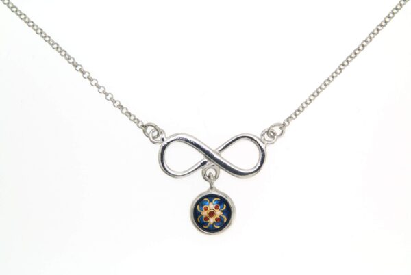 Collier motif infini bleu électrique