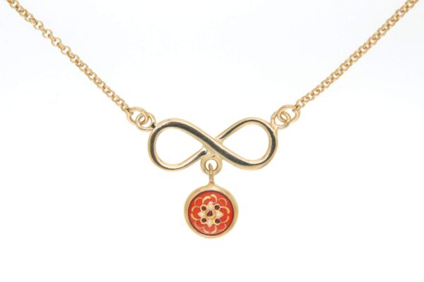 Collier motif infini orange