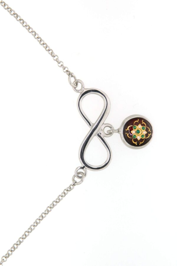 Collier motif infini rouge