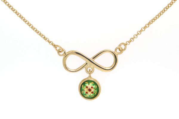 Collier motif infini vert chartreuse