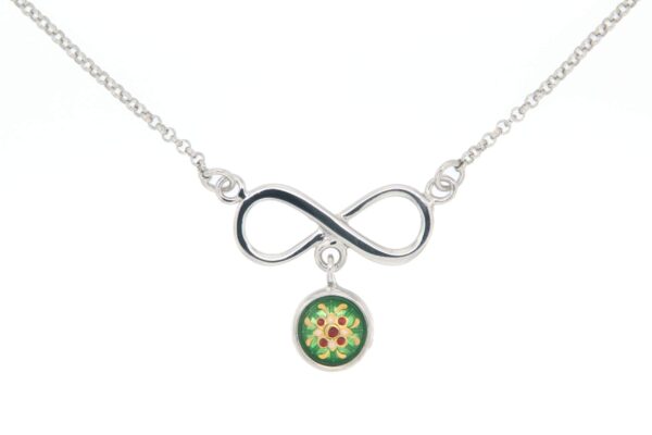 Collier motif infini vert chartreuse