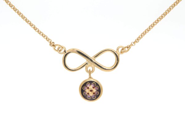 Collier motif infini violet lilas