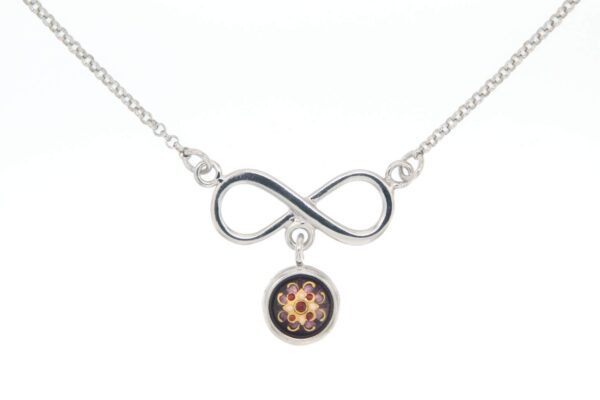 Collier motif infini violet lilas