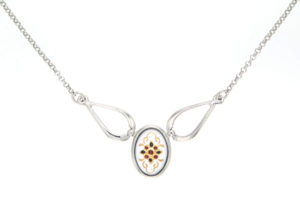 Collier ovale moyen modele blanc
