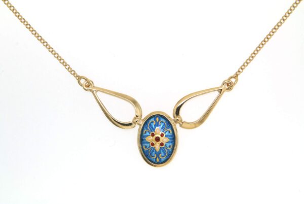 Collier ovale moyen modele bleu azur