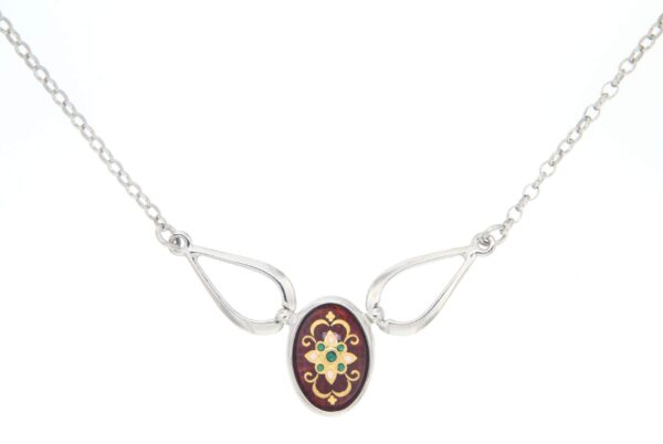 Collier ovale moyen modele rouge
