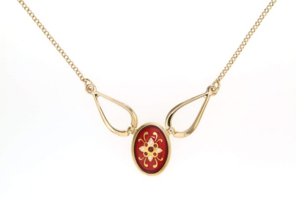 Collier ovale moyen modele rouge cerise