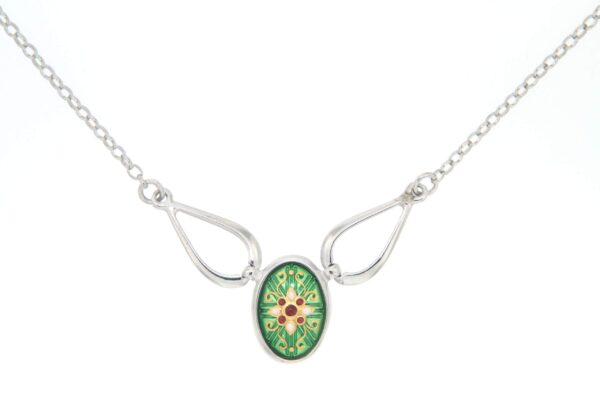 Collier ovale moyen modele vert chartreuse