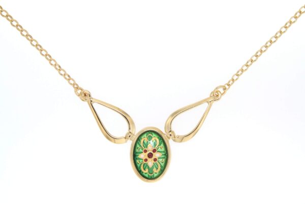 Collier ovale moyen modele vert chartreuse