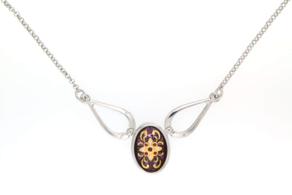 Collier ovale moyen modele violet lilas