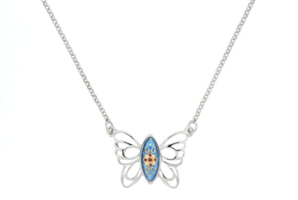 Collier papillon des planons bleu azur