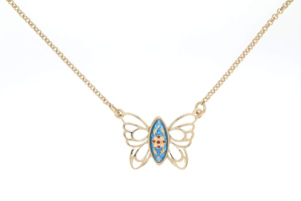 Collier papillon des planons bleu azur
