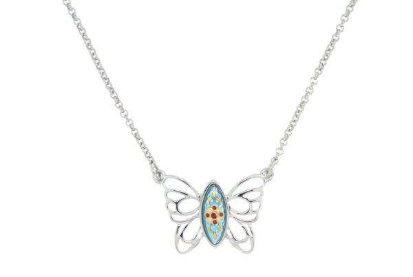 Collier papillon des planons bleu ciel