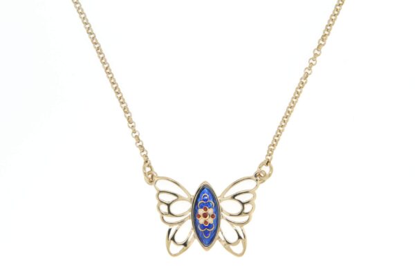 Collier papillon des planons bleu de bresse