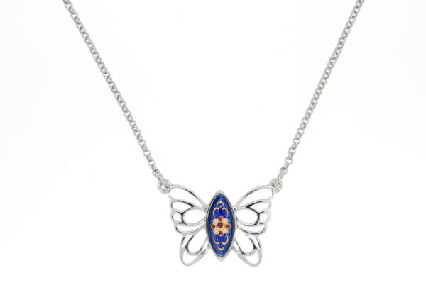 Collier papillon des planons bleu de bresse