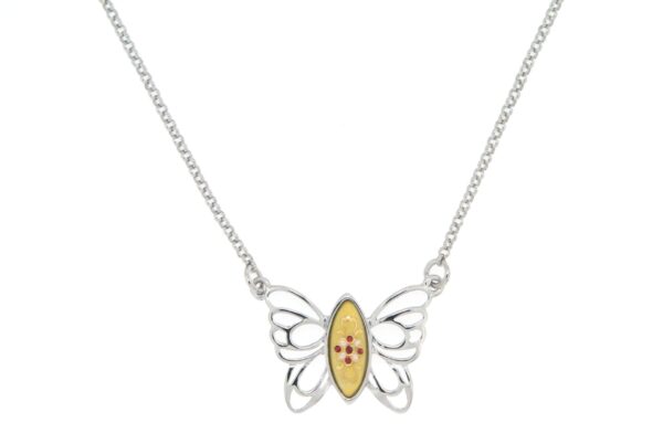 Collier papillon des planons jaune