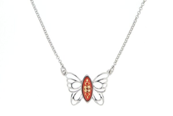 Collier papillon des planons orange