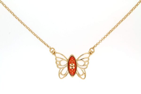 Collier papillon des planons orange