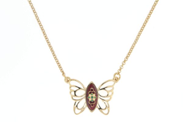 Collier papillon des planons rouge