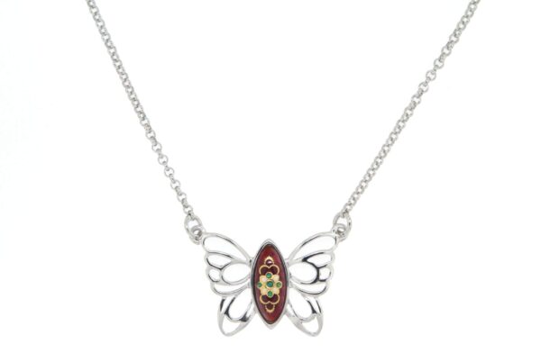 Collier papillon des planons rouge