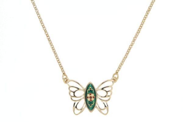 Collier papillon des planons vert