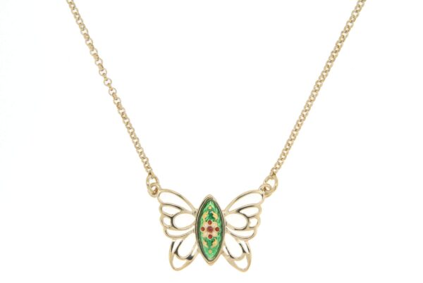 Collier papillon des planons vert chartreuse