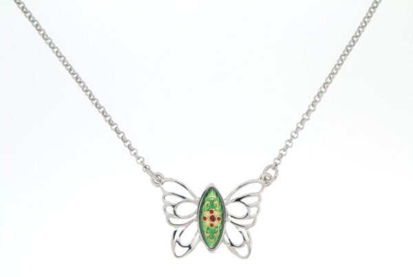 Collier papillon des planons vert chartreuse