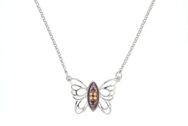 Collier papillon des planons violet lilas