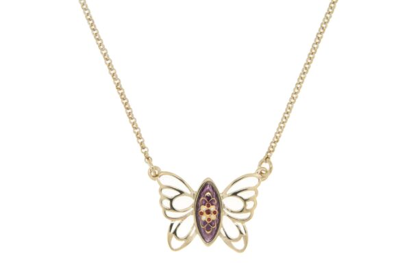 Collier papillon des planons violet lilas