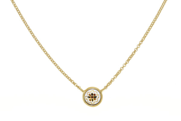 Collier petit motif rond blanc