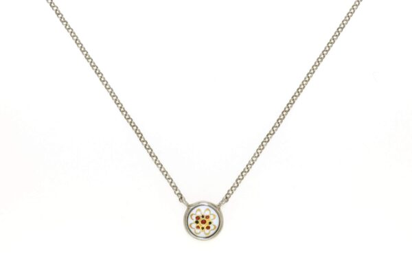 Collier petit motif rond blanc