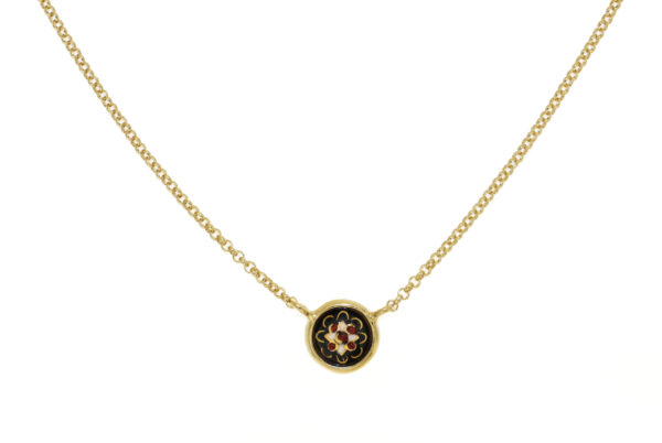 Collier petit motif rond noir