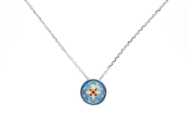 Collier petite 1/2 boule bleu azur