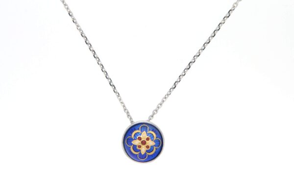 Collier petite 1/2 boule bleu de bresse