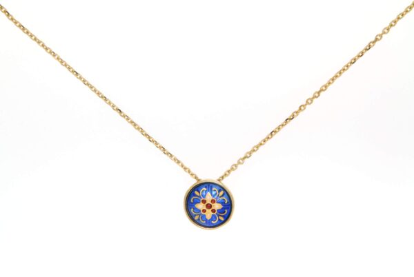 Collier petite 1/2 boule bleu de bresse