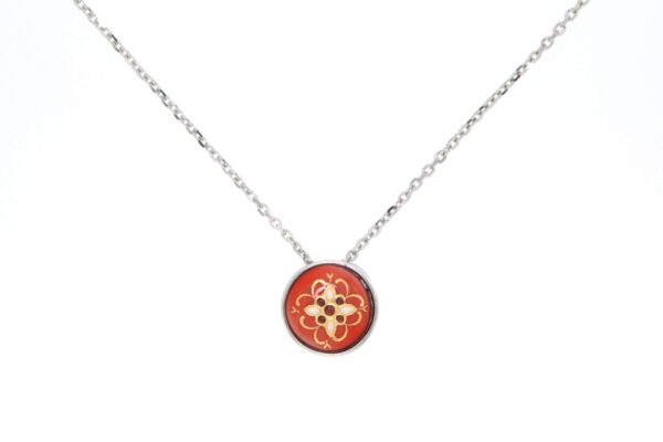 Collier petite 1/2 boule orange
