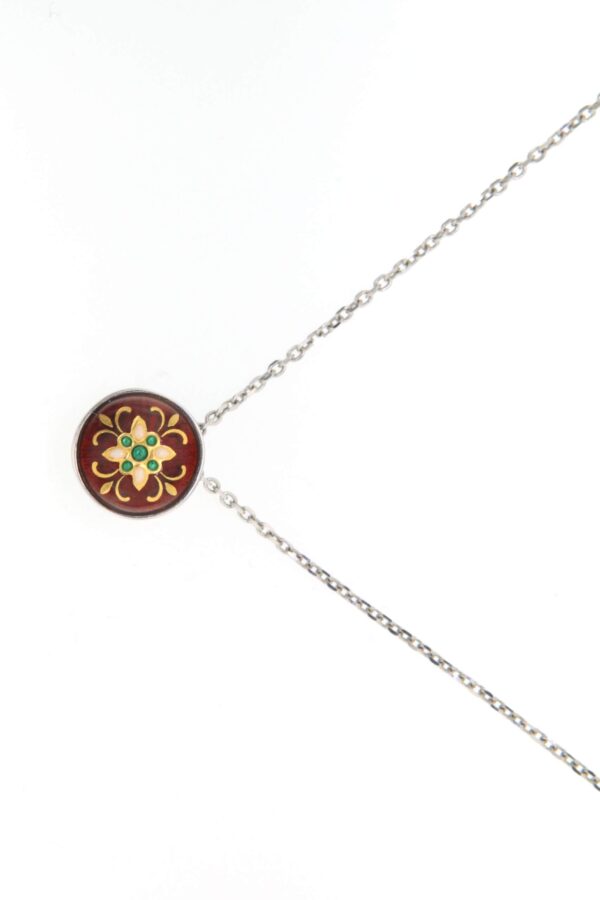 Collier petite 1/2 boule  rouge