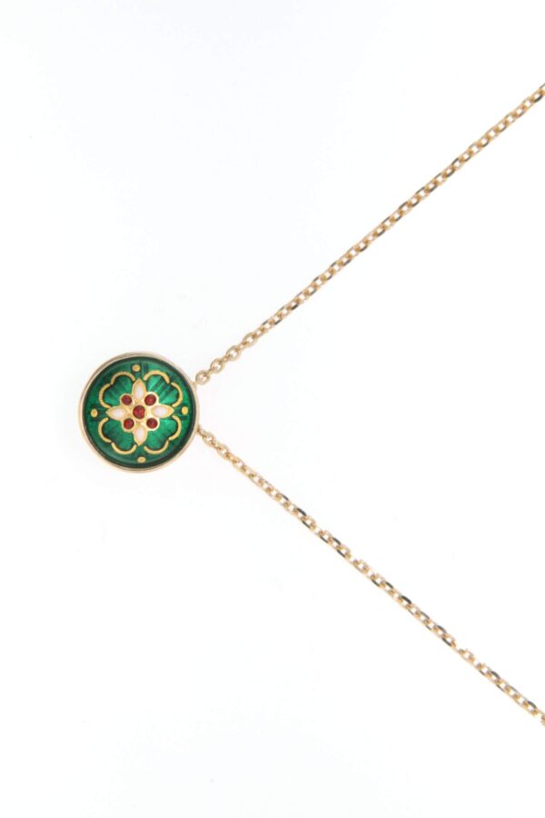 Collier petite 1/2 boule vert