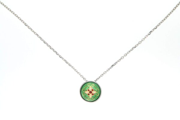 Collier petite 1/2 boule vert chartreuse